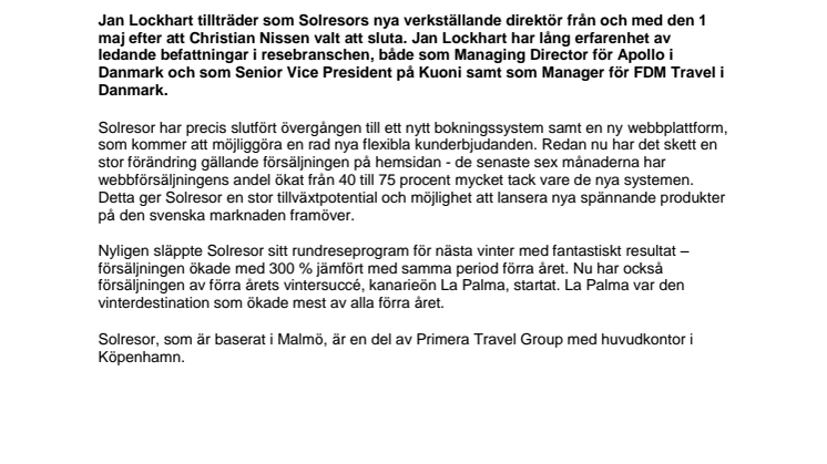 Ny vd på Solresor