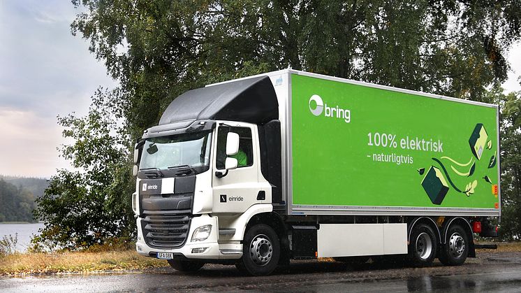Första ellastbilen från Einride på plats hos Bring i Göteborg - ska spara 78 procent koldioxid