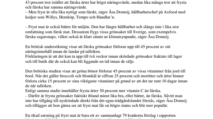 Miljöbäst: Färska eller frysta ärter?