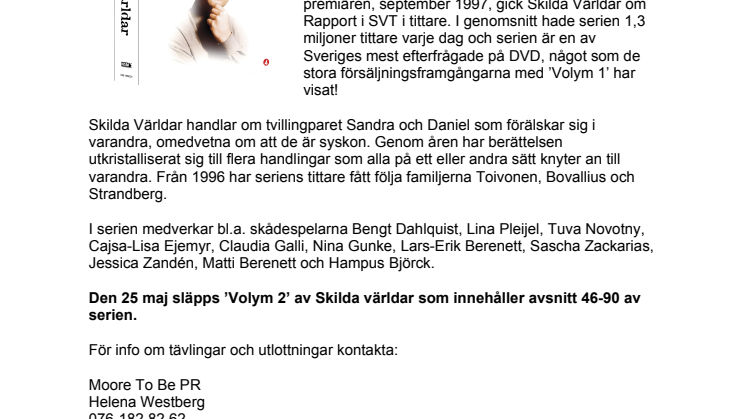 Nu släpps Skilda Världar ’Volym 2’ på DVD!  - Finns i butik 25 maj.  
