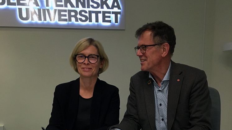 Birgitta Bergvall-Kåreborn, rektor vid Luleå tekniska universitet och Anders Lundkvist, kommunalråd i PIteå.