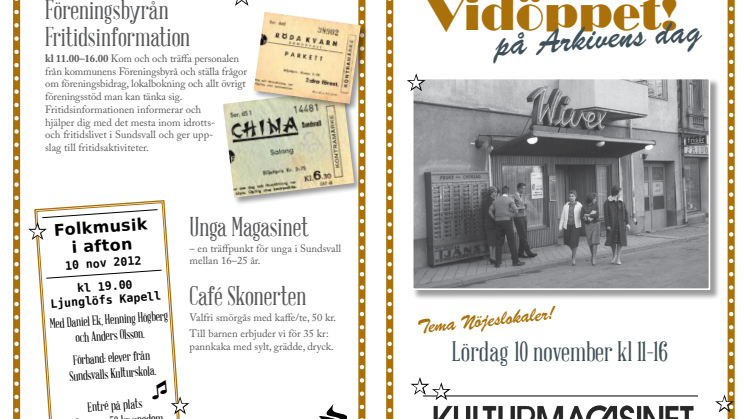 Vidöppet på Arkivens dag lördag 10 november i Kulturmagasinet