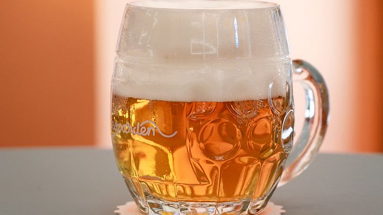 Färsk nytappad lager på tank från hantverksbryggeriet; S:t EriksBryggeri