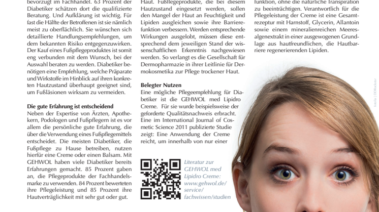 GEHWOL Diabetes-Report 2014: Gute Pflege ist kein Geheimnis