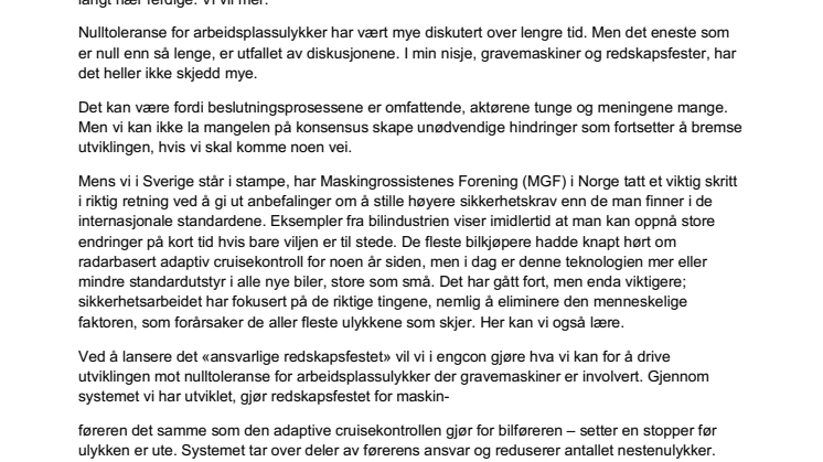 Engcon: Nulltoleranse mot mistede skuffer