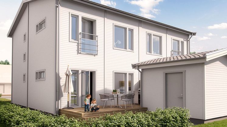 Brf Åsumtorp - 3D-bild av baksidan
