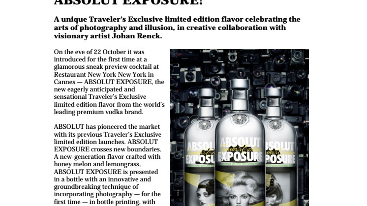 The Absolut Company proudly presents:ABSOLUT EXPOSURE!