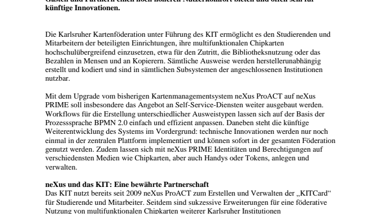 neXus und KIT erweitern Ausweismanagement für Karlsruher Hochschulen