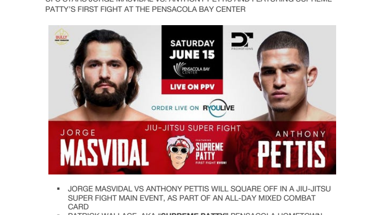 PRESS RELEASE: JUNE 15TH COMBAT SUPER FIGHTS EXCLUSIVELY ON RYOULIVE