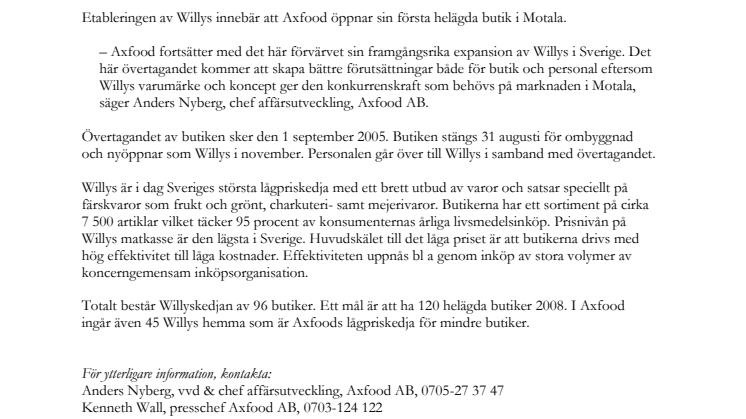 Axfood förvärvar Coop Forum i Motala