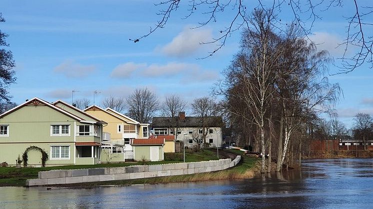 C3C:s blocksystem uppbyggda som skydd mot översvämning. Foto: C3C