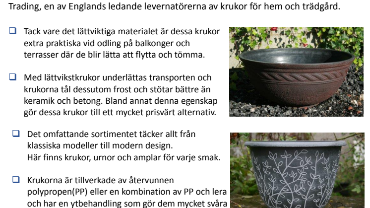 Lättviktskrukor från Wexthuset