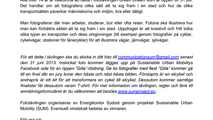 Ta en bild på hur man reser grönt och vinn en elcykel