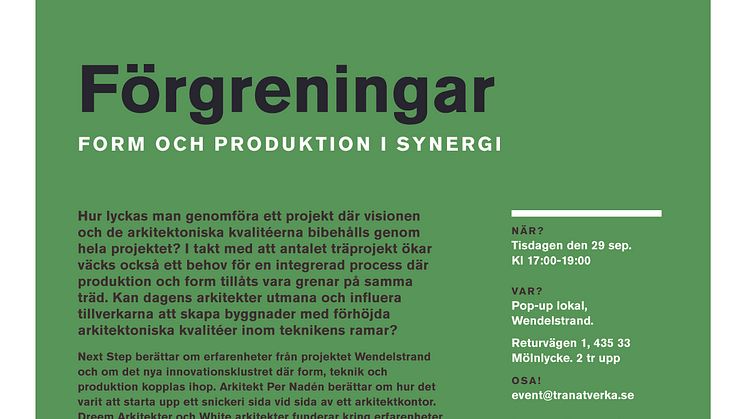 Tränätverkas träff i höst har form och produktion som övergripande tema 