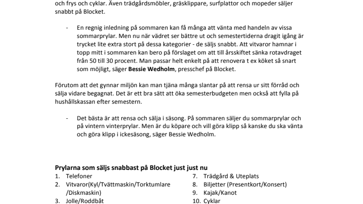 ​Säljs snabbast på Blocket just nu