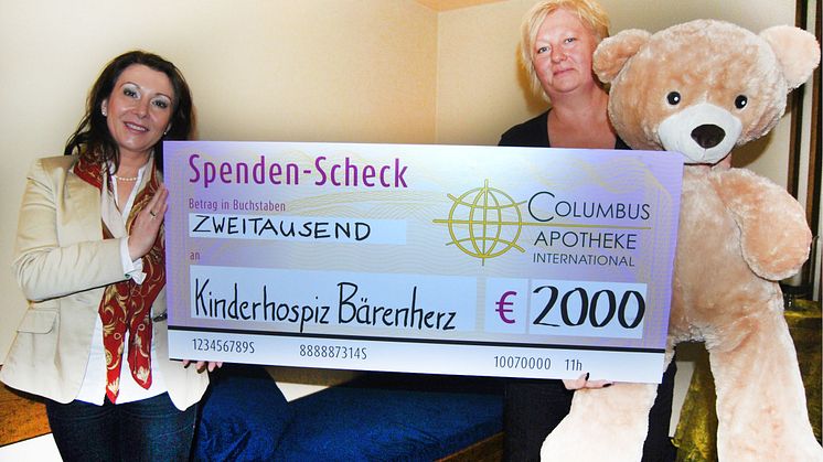 Columbus Apotheke International unterstützt im Jubiläumsjahr 2015 das Kinderhospiz Bärenherz