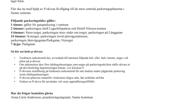 P-skiva införs i Sunne
