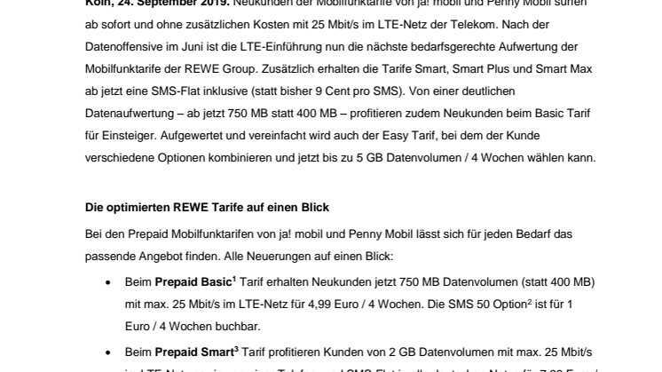 Mobilfunkangebote von ja! mobil und Penny Mobil ab sofort mit LTE
