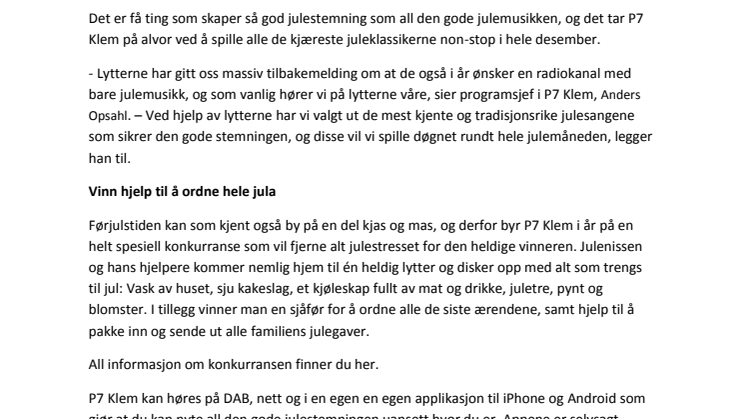 P7 Klem – Julenissens favorittkanal!