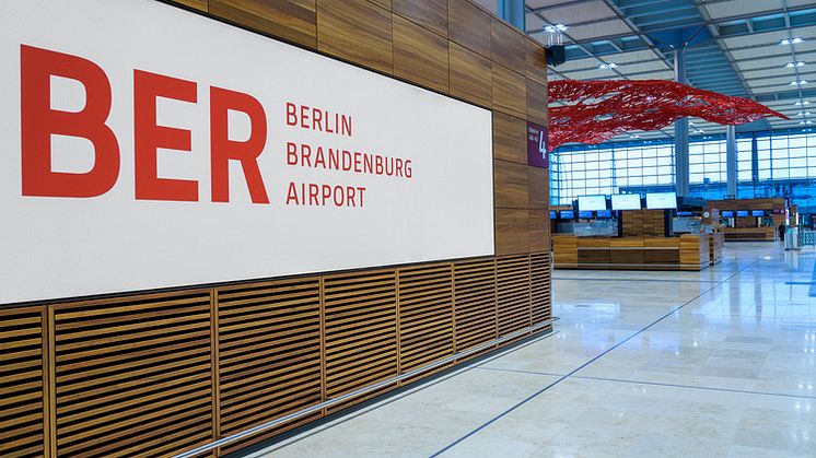 Inside of new BER Airport Berlin Brandenburg 