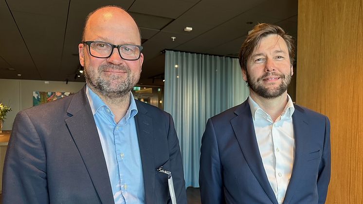 Stefan Lindhoff, VD Gemfast, Andreas Holmberg, VD Patriam