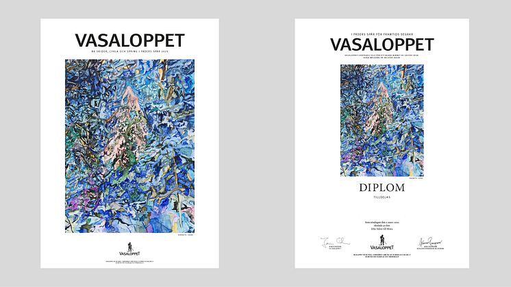Konstnären Roger Metto har tillverkat årets Vasaloppsmotiv. Verket ”I skogen” kommer att finnas avbildat både på den årliga affischen och på alla diplom under Vasaloppets vintervecka 2025.