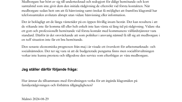 240829 Fråga till Sedat Arif om familjerådgivningens bemötande och service.pdf