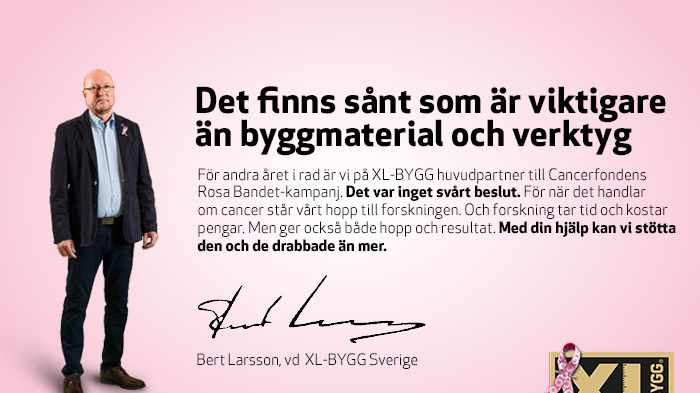 XL-BYGG gör byggbranschen rosa i oktober