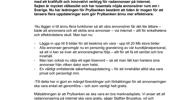 Prylbanken.se – uppdaterar sin köp & säljmarknadsplats igen!