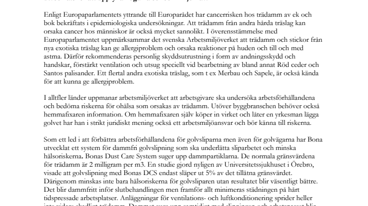 Dammfri golvslipning för bättre arbetsmiljö