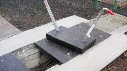 Fibrelite trench cover and FL7 lifting handles used for safe removal and replacement