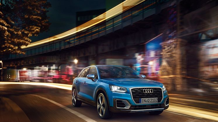 Audi Q2 i Ara Blue forfra