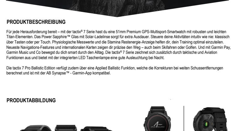 Garmin Datenblatt tactix 7 Serie