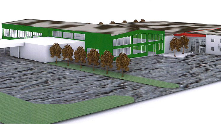 The planned design for the new expansion at the Camfil Tech Centre in Trosa, Sweden