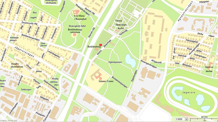 Karta för plats för pressträff den 2 juni - Stadsbruk