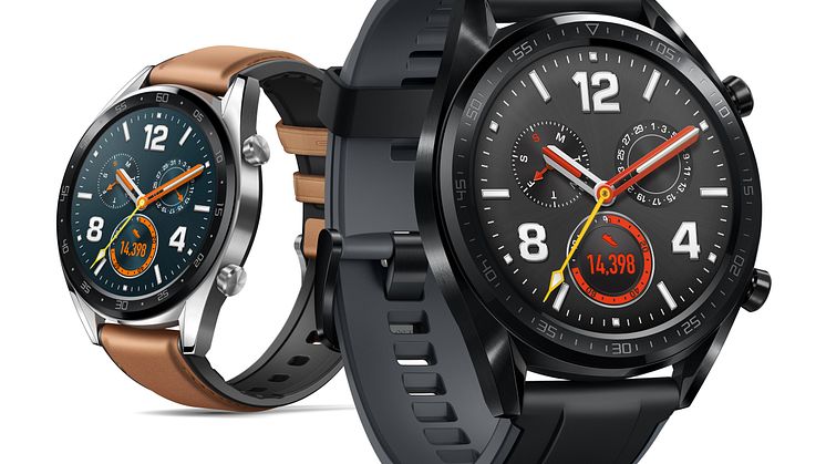 Vänster: Huawei Watch GT Classic edition, Höger: Huawei Watch GT Sport edition