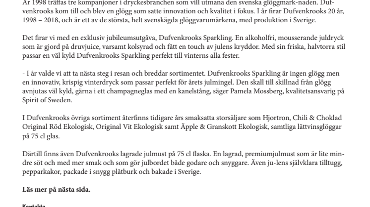 Dufvenkrooks firar 20-år med en bubblande nyhet!