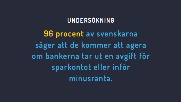 Ny undersökning: Svenskarna mycket negativa till minusränta på sparkontot