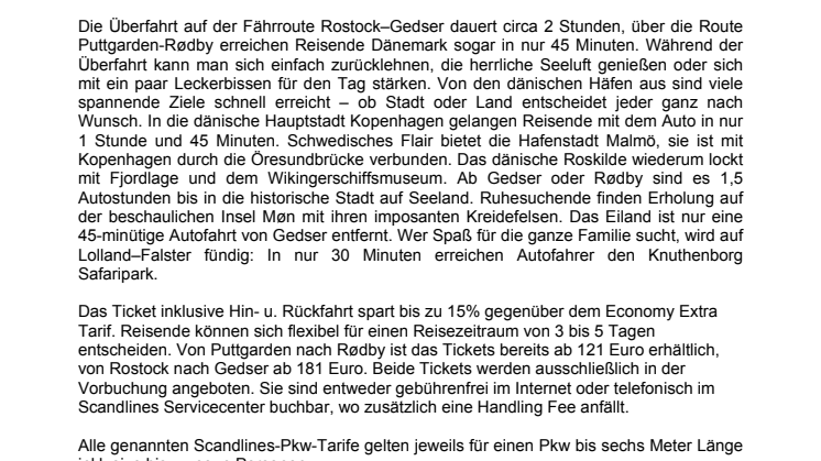Mit dem Miniurlaub-Ticket von Scandlines spontan in die Herbstferien