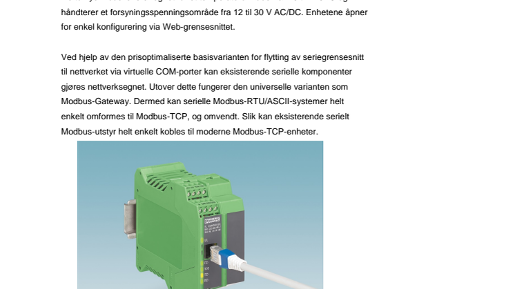 Serielle com-servere for ekstreme bruksområder