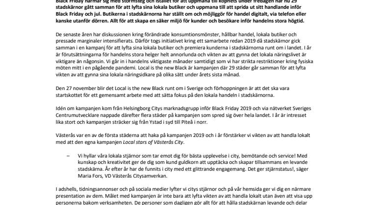 Local is the new Black  – en gemensam satsning över hela landet 