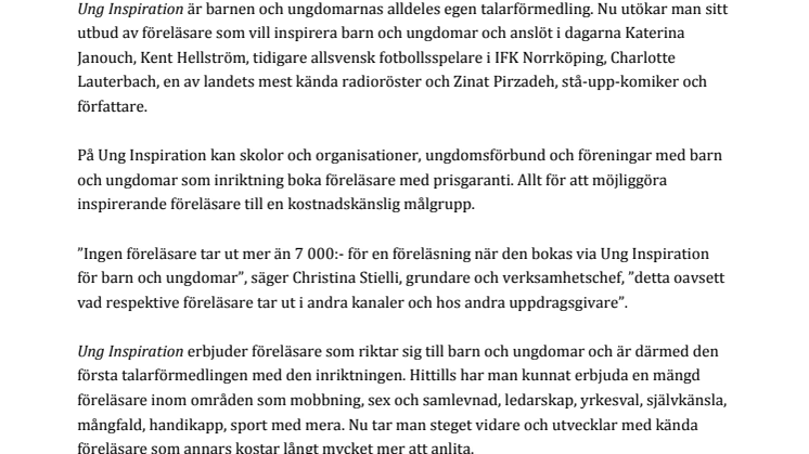 En föreläsarförmedling med prisgaranti för barn och ungdomar