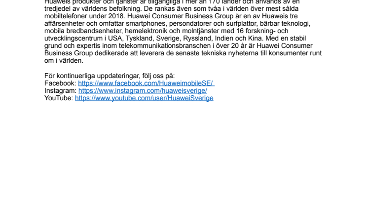 Följ lanseringen av Huawei Mate30-serien via YouTube 