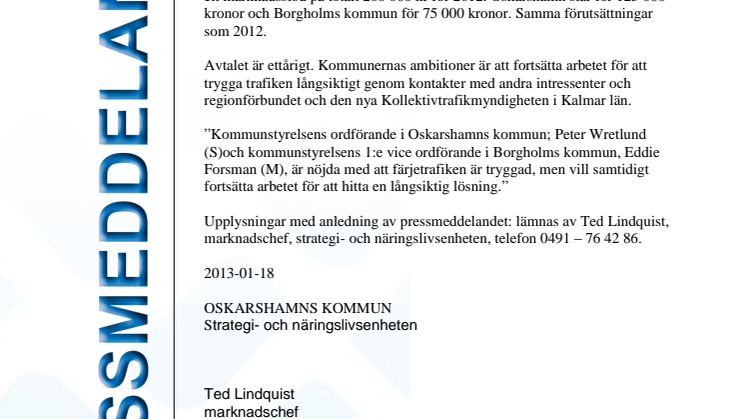 Färjetrafik Oskarshamn - Byxelkrok/Öland sommaren 2013