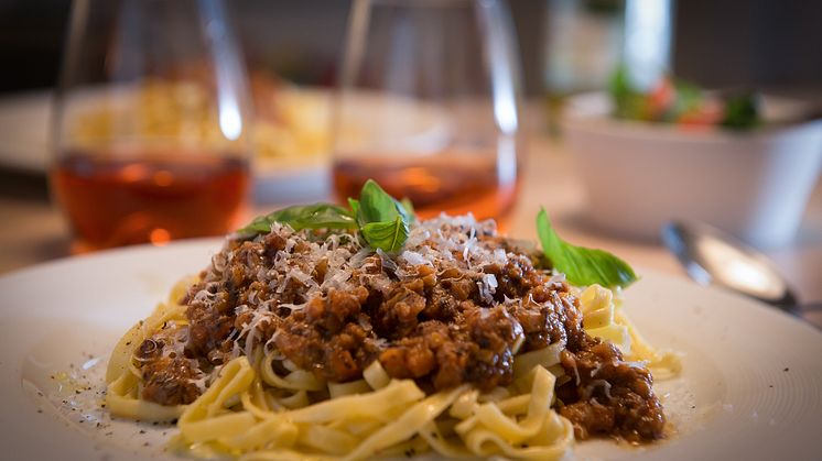 Vegansk bolognese på baljväxtfärs 
