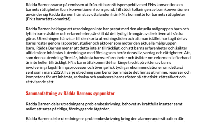 Rädda Barnens remissvar SOU 2024 30 En statlig ordning med brottsförebyggande åtgärder för barn och unga _.pdf