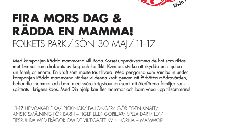 Fira Mors dag med Röda Korset och rädda en Mamma