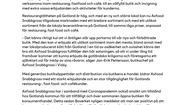 Axfood Snabbgross öppnar i nya lokaler i Visby