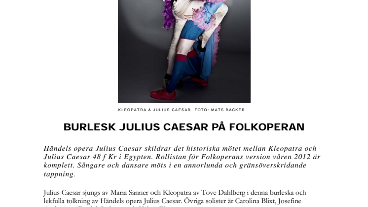 BURLESK JULIUS CAESAR PÅ FOLKOPERAN