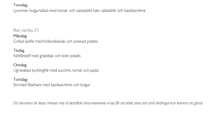 Matkomforts favoritvecka 2013